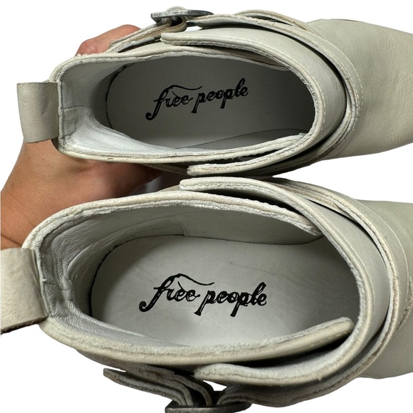 Free People | NEW Back Loop Ankle Boot in Ecru Leather 9.5 - Picture 6 of 11